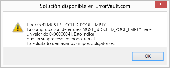 Fix MUST_SUCCEED_POOL_EMPTY (Error Error 0x41)