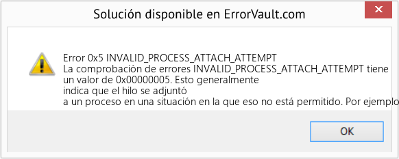 Fix INVALID_PROCESS_ATTACH_ATTEMPT (Error Error 0x5)