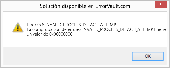 Fix INVALID_PROCESS_DETACH_ATTEMPT (Error Error 0x6)