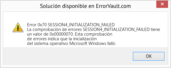 Fix SESSION4_INITIALIZATION_FAILED (Error Error 0x70)