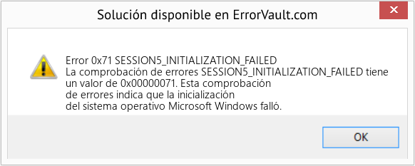 Fix SESSION5_INITIALIZATION_FAILED (Error Error 0x71)