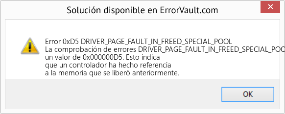 Fix DRIVER_PAGE_FAULT_IN_FREED_SPECIAL_POOL (Error Error 0xD5)