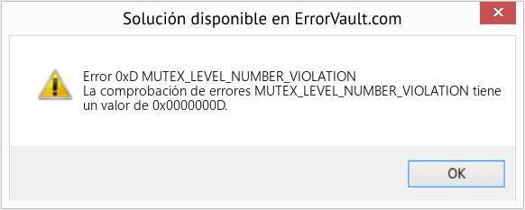Fix MUTEX_LEVEL_NUMBER_VIOLATION (Error Error 0xD)