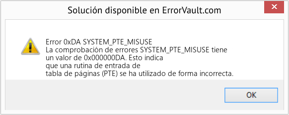 Fix SYSTEM_PTE_MISUSE (Error Error 0xDA)