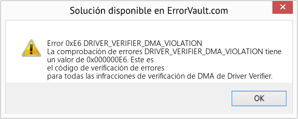 Fix DRIVER_VERIFIER_DMA_VIOLATION (Error Error 0xE6)