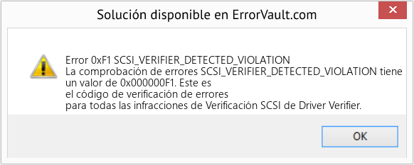 Fix SCSI_VERIFIER_DETECTED_VIOLATION (Error Error 0xF1)