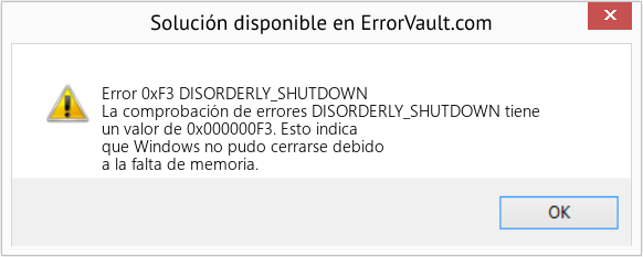Fix DISORDERLY_SHUTDOWN (Error Error 0xF3)