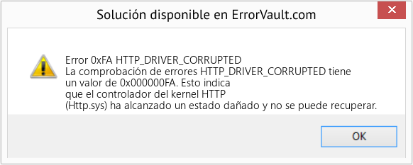 Fix HTTP_DRIVER_CORRUPTED (Error Error 0xFA)