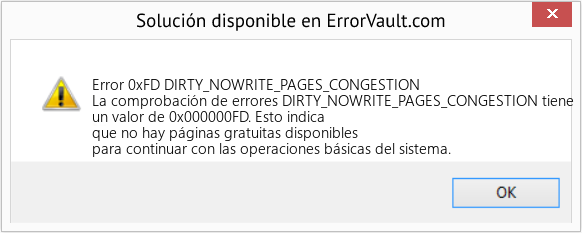Fix DIRTY_NOWRITE_PAGES_CONGESTION (Error Error 0xFD)