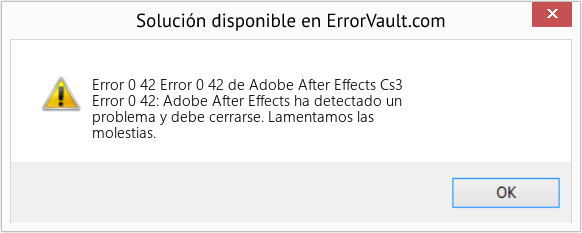 Fix Error 0 42 de Adobe After Effects Cs3 (Error Code 0 42)