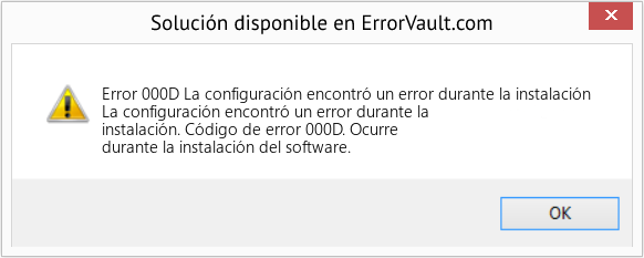 Fix La configuración encontró un error durante la instalación (Error Code 000D)