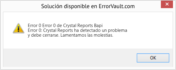 Fix Error 0 de Crystal Reports Bapi (Error Code 0)