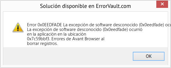 Fix La excepción de software desconocido (0x0eedfade) ocurrió en la aplicación en la ubicación 0x7c59bbf3 (Error Code 0x0EEDFADE)