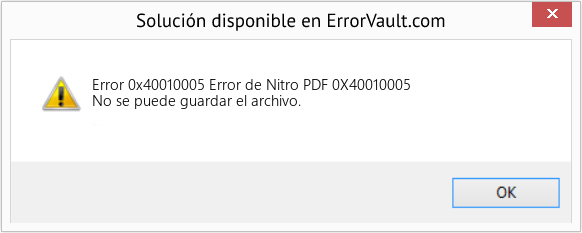 Fix Error de Nitro PDF 0X40010005 (Error Code 0x40010005)