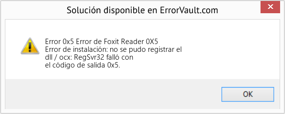Fix Error de Foxit Reader 0X5 (Error Code 0x5)