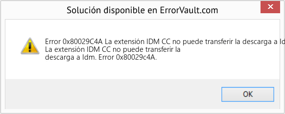 Fix La extensión IDM CC no puede transferir la descarga a Idm (Error Code 0x80029C4A)