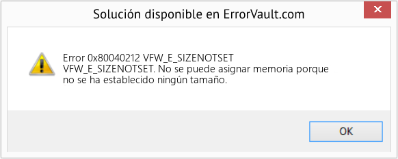 Fix VFW_E_SIZENOTSET (Error Code 0x80040212)