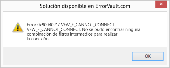 Fix VFW_E_CANNOT_CONNECT (Error Code 0x80040217)