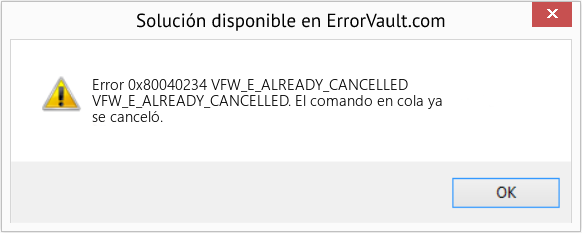 Fix VFW_E_ALREADY_CANCELLED (Error Code 0x80040234)