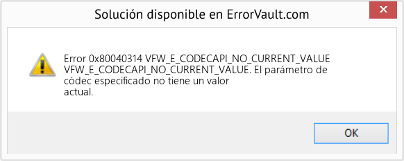 Fix VFW_E_CODECAPI_NO_CURRENT_VALUE (Error Code 0x80040314)