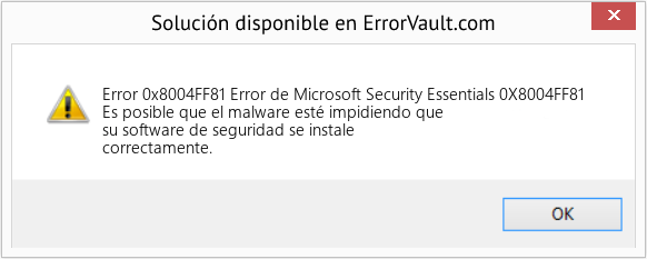 Fix Error de Microsoft Security Essentials 0X8004FF81 (Error Code 0x8004FF81)