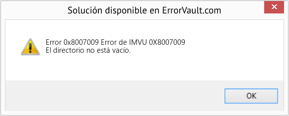 Fix Error de IMVU 0X8007009 (Error Code 0x8007009)