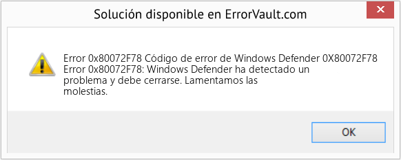 Descargar la herramienta de reparación de errores <?php echo $number; ?> (Código de error de Windows Defender 0X80072F78) Fix Código de error de Windows Defender 0X80072F78 (Error Code 0x80072F78)