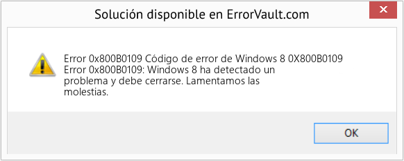 Fix Código de error de Windows 8 0X800B0109 (Error Code 0x800B0109)