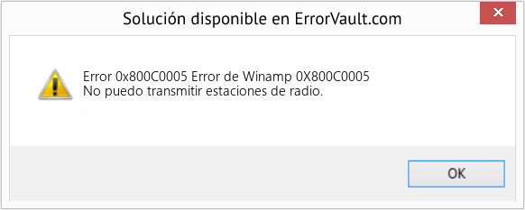 Fix Error de Winamp 0X800C0005 (Error Code 0x800C0005)