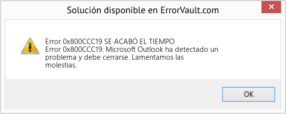 Descargar la herramienta de reparación de errores <?php echo $number; ?> (SE ACABÓ EL TIEMPO) Fix SE ACABÓ EL TIEMPO (Error Code 0x800CCC19)
