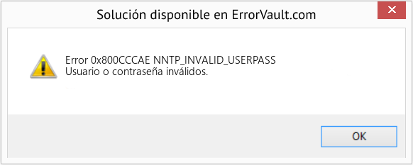 Fix NNTP_INVALID_USERPASS (Error Code 0x800CCCAE)