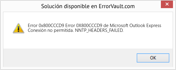 Fix Error 0X800CCCD9 de Microsoft Outlook Express (Error Code 0x800CCCD9)