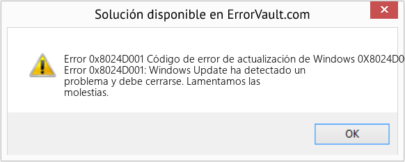 Fix Código de error de actualización de Windows 0X8024D001 (Error Code 0x8024D001)