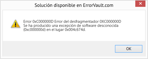 Fix Error del desfragmentador 0XC000000D (Error Code 0xC000000D)