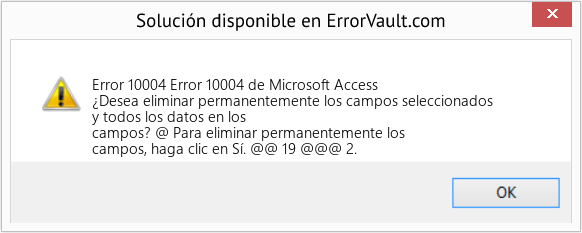 Descargar la herramienta de reparación de errores <?php echo $number; ?> (Error 10004 de Microsoft Access) Fix Error 10004 de Microsoft Access (Error Code 10004)