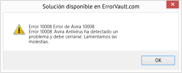 Fix Error de Avira 10008 (Error Code 10008)