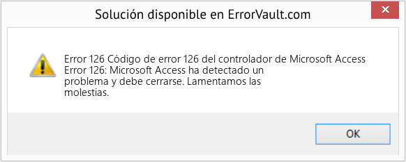 Descargar la herramienta de reparación de errores <?php echo $number; ?> (Código de error 126 del controlador de Microsoft Access) Fix Código de error 126 del controlador de Microsoft Access (Error Code 126)