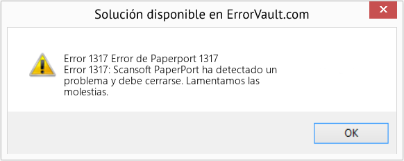 Fix Error de Paperport 1317 (Error Code 1317)