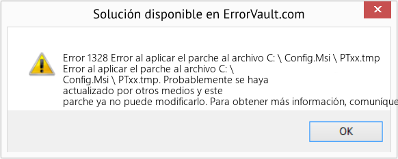 Fix Error al aplicar el parche al archivo C: \ Config.Msi \ PTxx.tmp (Error Code 1328)