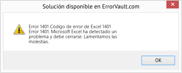 Descargar la herramienta de reparación de errores <?php echo $number; ?> (Código de error de Excel 1401) Fix Código de error de Excel 1401 (Error Code 1401)
