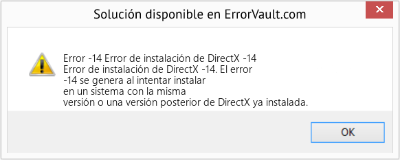 Fix Error de instalación de DirectX -14 (Error Code -14)
