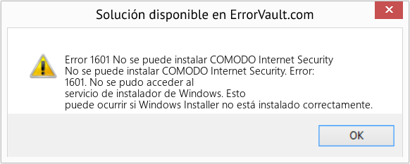 Fix No se puede instalar COMODO Internet Security (Error Code 1601)