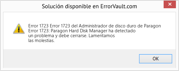 Fix Error 1723 del Administrador de disco duro de Paragon (Error Code 1723)