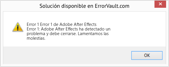 Fix Error 1 de Adobe After Effects (Error Code 1)