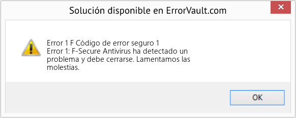 Fix F Código de error seguro 1 (Error Code 1)