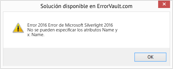 Fix Error de Microsoft Silverlight 2016 (Error Code 2016)