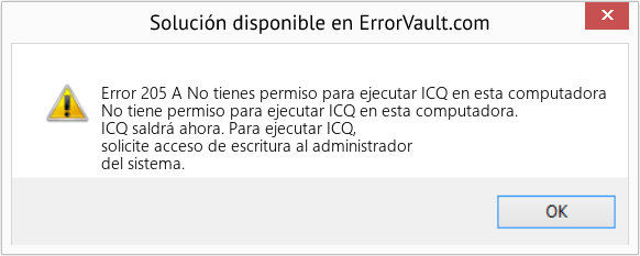 Fix No tienes permiso para ejecutar ICQ en esta computadora (Error Code 205 A)