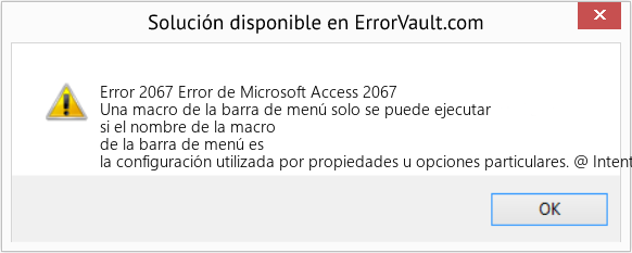 Descargar la herramienta de reparación de errores <?php echo $number; ?> (Error de Microsoft Access 2067) Fix Error de Microsoft Access 2067 (Error Code 2067)