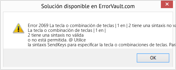Fix La tecla o combinación de teclas | 1 en | 2 tiene una sintaxis no válida o no está permitida (Error Code 2069)