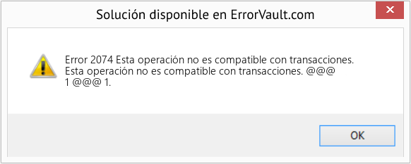 Fix Esta operación no es compatible con transacciones. (Error Code 2074)